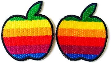 Сет од 2 мали. Мини виножито јаболко, симпатични закрпи за лого на цртани филмови шиваат железо на везена апликација значка за лепенка облека