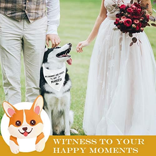 Пуптек ангажман подарок свадба куче Бандана - триаголник Бибс шамија додатоци за миленичиња, свадбена фотографија за мали средни