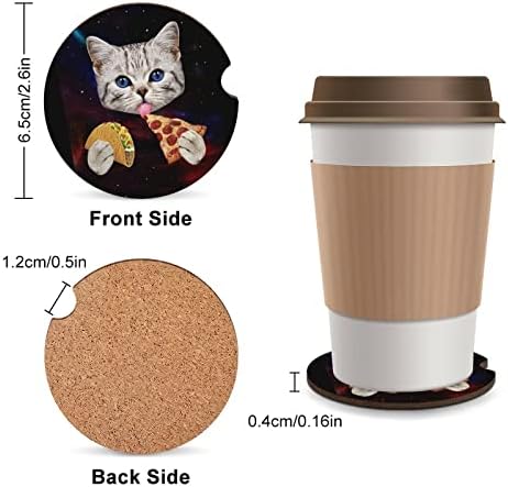Простор Мачка Со Тако И Пица Автомобилски Подлоги СО Засек За Прст Пијте Душеци За Шолји За Кафе Слатки Држачи ЗА Чаши ЗА Додатоци ЗА