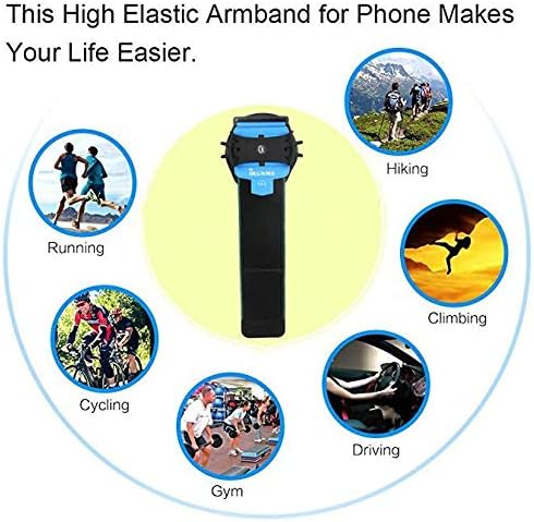 Универзален 360 ° ротирачки мобилен телефон држач за рака, спортски рачен рачен зглоб за LG G8 G7 Thinq Stylo 5 4 Aristo 3 2 / iPhone XR X 11 Pro Max 8 7 Plus / Galaxy S10 S9 Plus S8 Active Note 9 J7