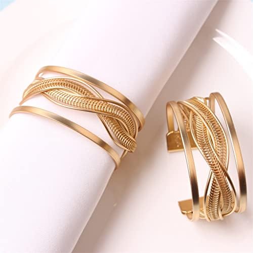 N/A 12 парчиња ткаени прстени од салфетка рана рана жица тока салфетка x хартиена крпа прстени вкрстени плетенки прстени од салфетка