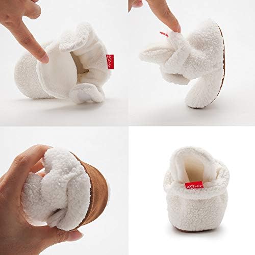 Hsdsbebe Unisex новороденче памучни чизми кои не се лизгаат на мали деца за деца девојчиња новороденче зимско топло руно пријатни чорапи чевли