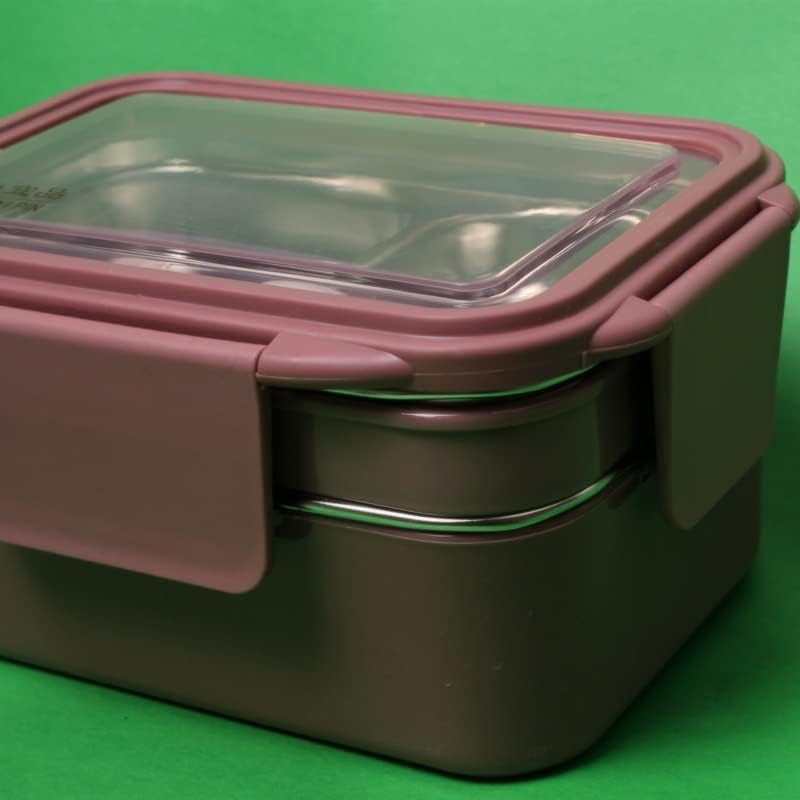 CXDTBH не'рѓосувачки челик изолиран ручек кутија со 2-слој свежо чување на кутија за ручек Студентски канцелариски работник преносен ручек