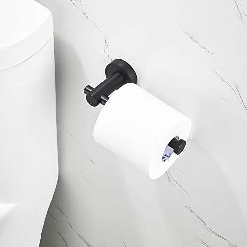 Модерен мат црно -wallид монтиран држач за тоалетна хартија - додаток за заштеда на простор за организација за кујна и мијалница