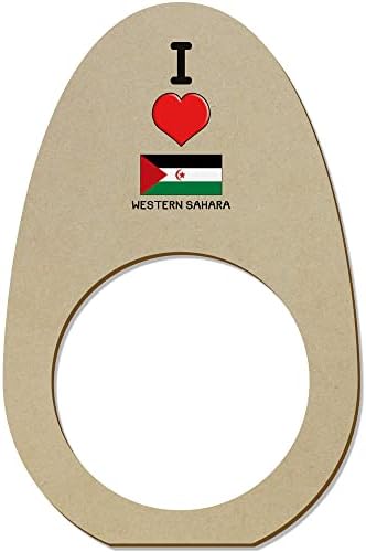 Азиеда 5 x 'Јас ја сакам Западна Сахара' дрвени прстени/држачи на салфета