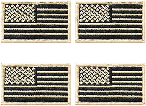 4PCS САД Американски закрпи на знамето, кука и јамка извезени тактички закрпи на знамето за рак за ранец за капаци.