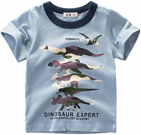 Wocachi Toddler Kids Boys Tshirt, Baby Boys Облека кратка ракав диносаурус ајкула печати блуза