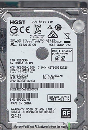 HTS721010A9E630, PN 0J22423, MLC DA6326, Hitachi 1TB SATA 2.5 Хард диск