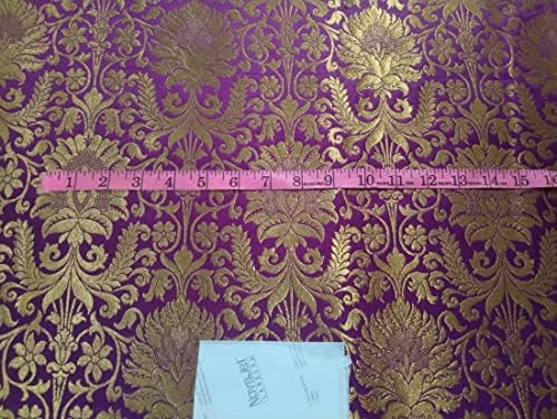 Свила Брокат ткаенина длабоко Виолетова со Метално Злато 44 Широк БРО802[2]