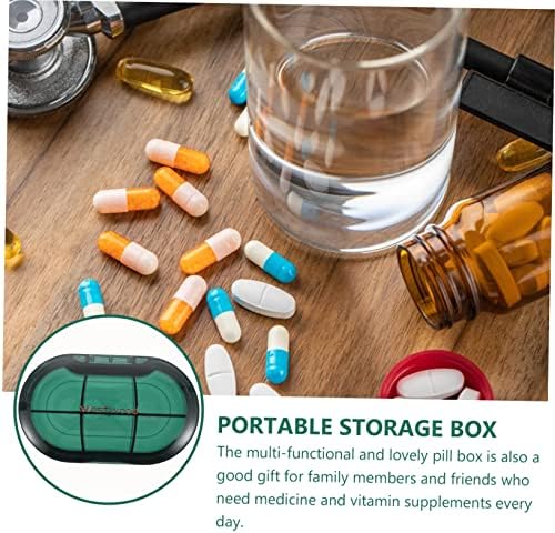 Исценета контејнер за патувања со кутија со 1 парчиња поделена кутија за складирање, организатор за лекови за чанти, шише со шише