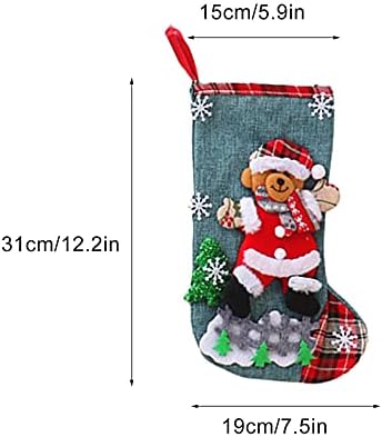 ЈИСУ Тнфит Модни Божиќни Чорапи Торба За Подароци Божиќна Шема Божиќна Декорација