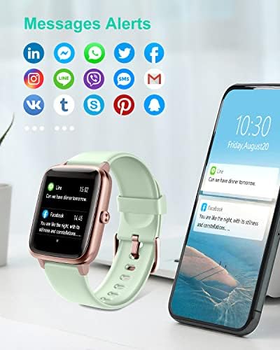 ГРВ Паметен Часовник за iOS И Андроид Телефони, Часовници За Мажи Жени IP68 Водоотпорен Паметен Часовник Фитнес Тракер Часовник Со Отчукувањата