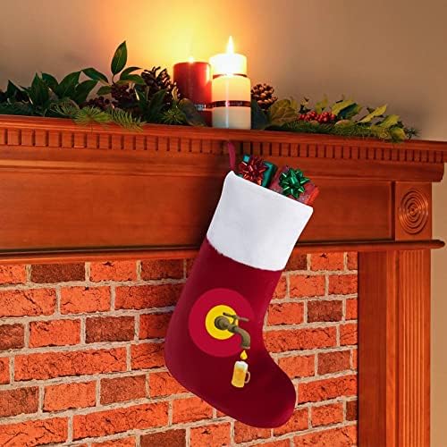 Колорадо занаетчиско пиво лукаво Божиќно порибување Божиќно дрво камин виси чорапи со кратка кадифен манжетна декорација за домашна забава