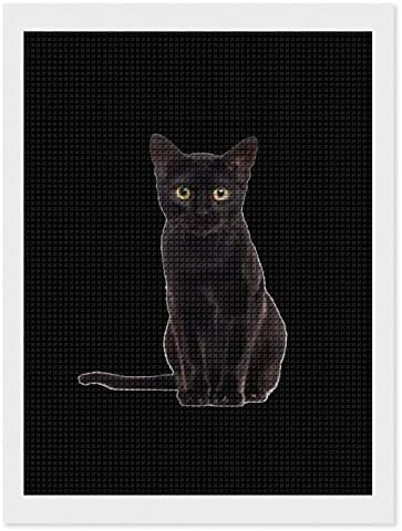 Црна мачка дијамантска сликарска комплет уметност слики DIY целосна вежба домашна додатоци за возрасни за домашен wallид декор 12 x16