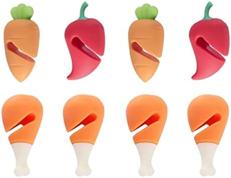8pcs домаќинството пиперка чили стопци стојат варички доказ за истурање на анти-држачи за нозе со храна за пилешко пуштање садови чуваат