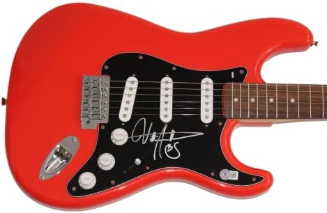 Billy Strings потпишано автограм со целосна големина црвена фендер Stratocaster Electric Guitar C W/Beckett автентикација Бас Коа - Young