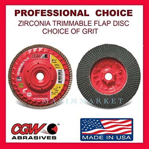 CGW 4-1/2 x 5/8-11 Z3 Trimmable Flap Disc Wheels. Грит-120. Кутија од 10