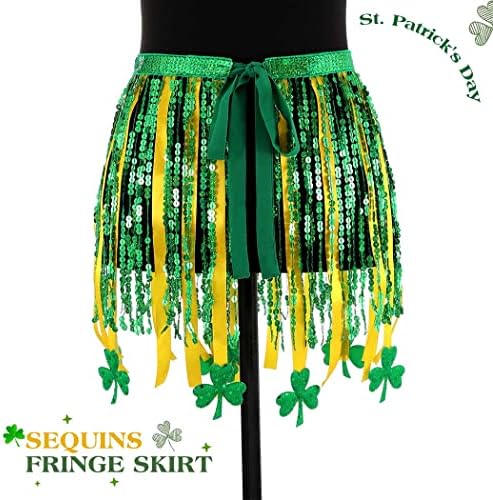 Реетански sequins fringe здолниште со лента за танцување со здолниште за танцување прилагодливо ривски фестивал облеки за здолништа