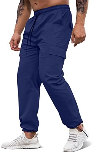 Лексиарт машка вежба за вежбање панталони еластични џогери на половината, пешачење на отворено атлетски џемпери, обични долги панталони со