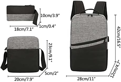 SNGSHJ лаптоп ранец за мажи студентски ранец со три парчиња боја што одговара на отворено торба за компјутерска работа ранец