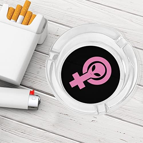 Плиен феминистички симбол цигари стакло од пепелници на маса, табела за цигари од цигари со смешна графика за занает за украсување на отворено