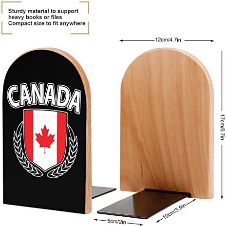 Јавор Лист Канада Знаме Дрво Декоративни Книги Не-Пропадна Книга Крај За Полици 1 Пар 7 Х 5 Инчи