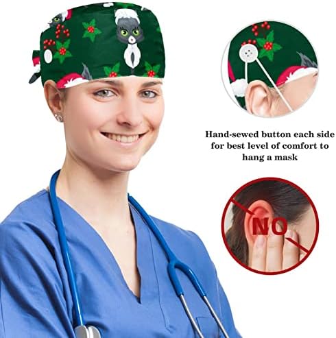 Зимски Божиќни снежни снежни работи за прилагодување на капачето за чистање со копчиња и лажна коса чиста за медицинска сестра и доктор