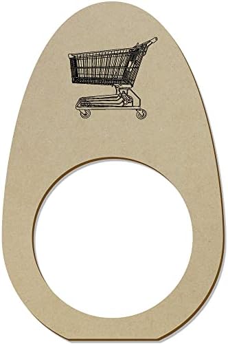 Азиеда 5 x 'Тролка на шопинг' дрвени прстени/држачи за салфета