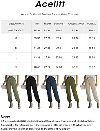 Ацелит карго панталони за жени со високи половини со џокери за џемпери со џебови со џебови со џебови