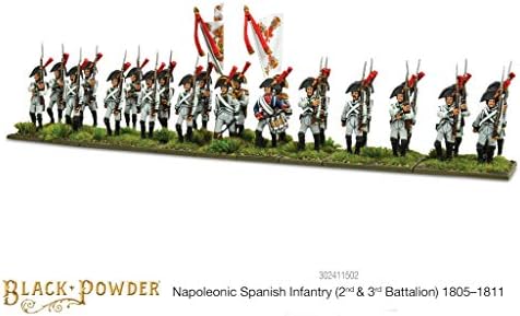 Воен водач Црн прав шпански пешадија 2-ри и 3-ти баталјон 1805-1811 19-ти век воен варгаминг пластичен модел комплет 302411502