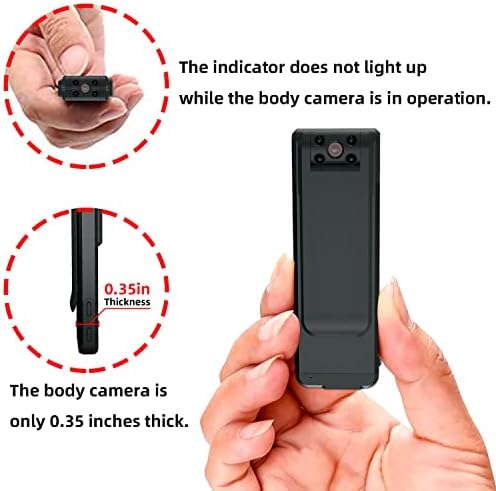 Камера на мини каросерија Мала телесна камера лесна и преносна, 180 ° ротирачки леќи Вистински 1080p носење и снимање на јамка за снимање на