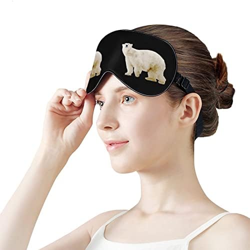 Поларна мечка за спиење маска Издржлива мека маска за очи за очи со прилагодлива лента за жени жени