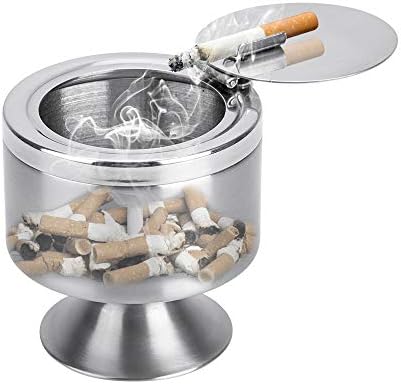 Надворешен пепелник со капак за цигари, домашни пепелници таблети без чад, покриена пепел, фиока за цигари од цигари за надворешна или надворешна