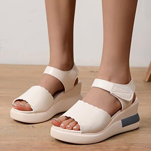 ЛЕЕВОС летни сандали за жени широка ширина Дишењето удобно водоотпорни сандали на отворено во затворен простор за одмор на одмор