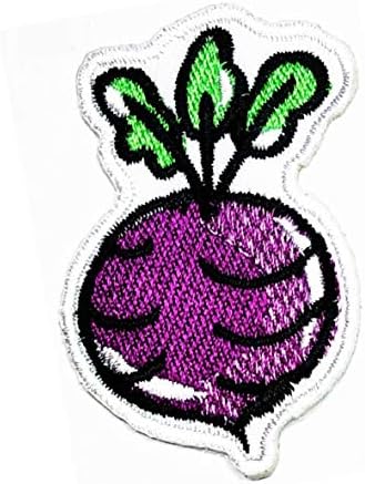 Еднаш x зеленчук овошје, пурпурна репка, налепница за цртани филмови од репка, на закрпи DIY апликација везена шива железо на лепенка амблем облека