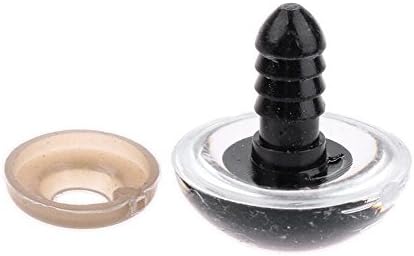 50 парчиња чиста и црна пластична безбедносна кристална завртка кукла за правење очи со мијалник DIY шиење копчиња за занаетчиско снабдување