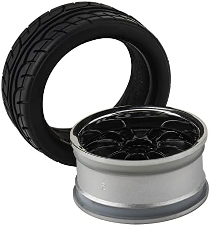 Шалуоман со 12-разговори со 12 мм хексадецимални бандажи на тркала со меки гумени гуми за РЦ 1:10 на бојата на патот црна црна боја