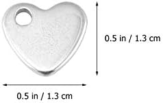 Започитувајте рачно изработени обетки срцев ѓердан 100 парчиња не'рѓосувачки челик празно срцеви приврзоци метални полирани срцеви шарми