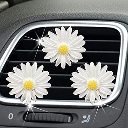 Ntrr Cute Clip Car Clip, 3 парчиња цвеќиња Car Carm Charm Air отвор за додатоци Симпатична автомобилска внатрешна исеченица за украси за автомобили Подарок за девојчиња и жени