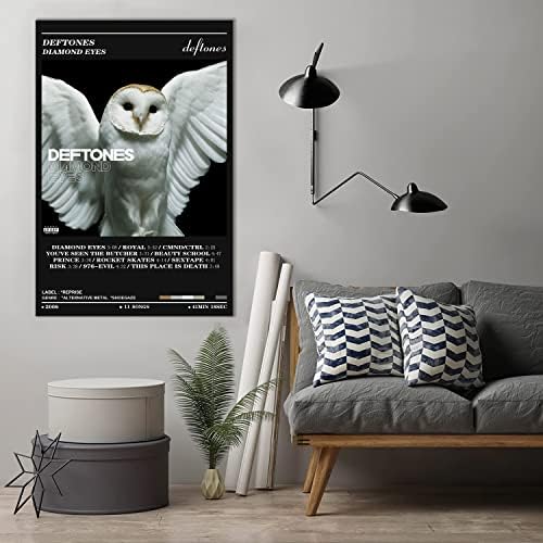 Dnuzlk Deftones постер дијамантски очи музички албум насловните постери плас -постери wallидни уметности за печатење сликарство за декорација на дневна соба подарок 16 x 24