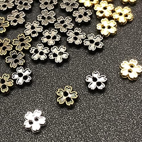 100 парчиња 5мм метал цвет 2 дупки мали кукли облека сребро златен месинг црни копчиња DIY рачно изработени шиење со рамен бек -книги