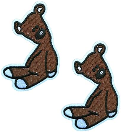 Kloriz 2 пакет мечка лепенка прекрасна играчка извезена железо на шиење на закрпи цртан филм животински додатоци за облека Апликација