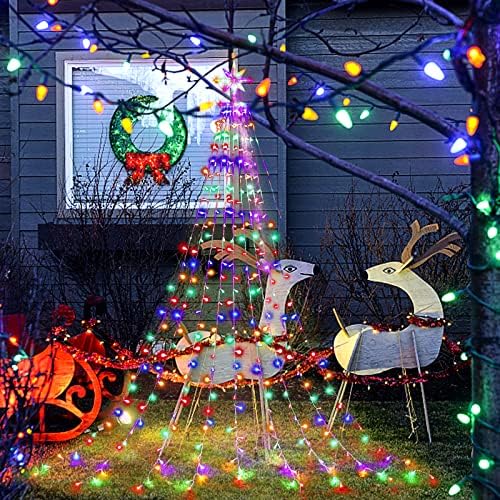 Puhong Colorution Christmas Decoration Dipper Star String Lights, 315 LED светла за новогодишни елки [8 режими и водоотпорни], со