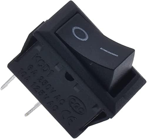 Прекинувач за рокер Berrysun 10pcs KCD1-101 Rocker Power Switch 6A250V 10A125V прекинувач на копчето SKPT 2 стапки 15 * 21мм Вклучен/исклучен контролен прекинувач Црното вклучување