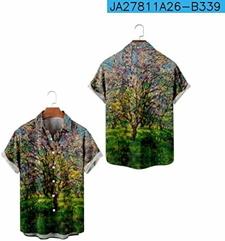 XXBR 2023 НОВО 2023 година 3Д печатено сликарство Флорална хавајска кошула мажи жени исклучуваат јака гроздобер удобност долг ракав