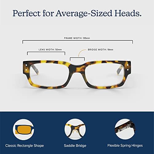 очила За очи; Пекерхед-Врвни Очила За Читање За Мажи И Жени | Квадратна Рамка За Очи За Просечни Лица