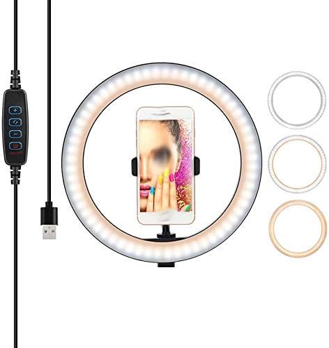 Quul Shooting Selfie Circular Fhoto Ring Light LED фотографски видео камера Студио осветлување Телефонски држач