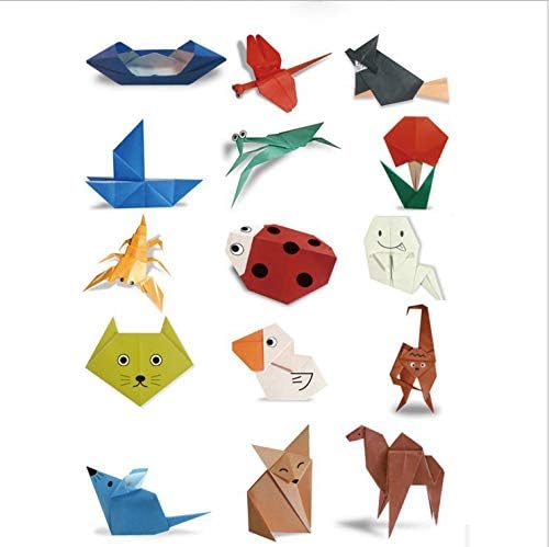 Хартија од оригами 500 листови, 10 живописни бои, двострана боја за проекти за DIY уметности и занаети…