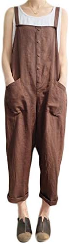 Andongnywellенски обичен плус плус големина тенок фит мегато суспензии памучни постелнина со џебови панталони