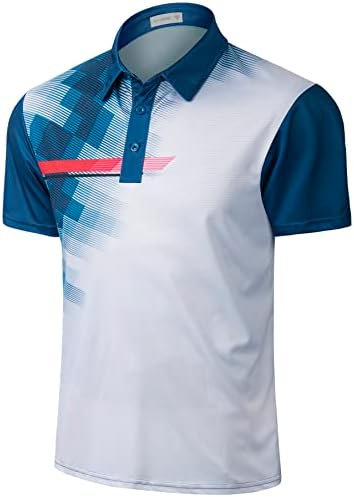 Поло кошули за мажи суви вклопуваат кратки ракави печати влага за колење на тениски маица за голф тенис
